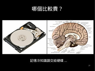 27
哪個比較貴？
記憶冷知識請交給硬碟 ...
 