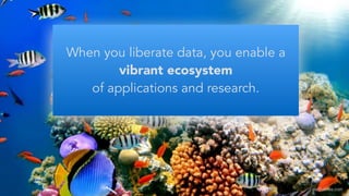 When you liberate data, you enable a
vibrant ecosystem 
of applications and research.
earthables.com
 