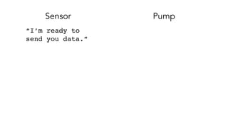 Sensor Pump
“I’m ready to
send you data.”
 