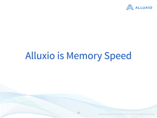 15
Alluxio is Memory Speed
 