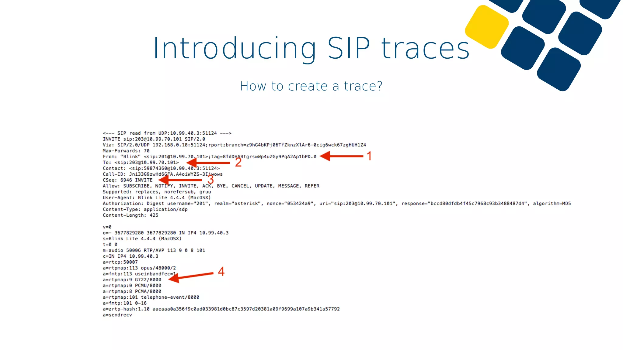 Introducing SIP traces
How to create a trace?
 