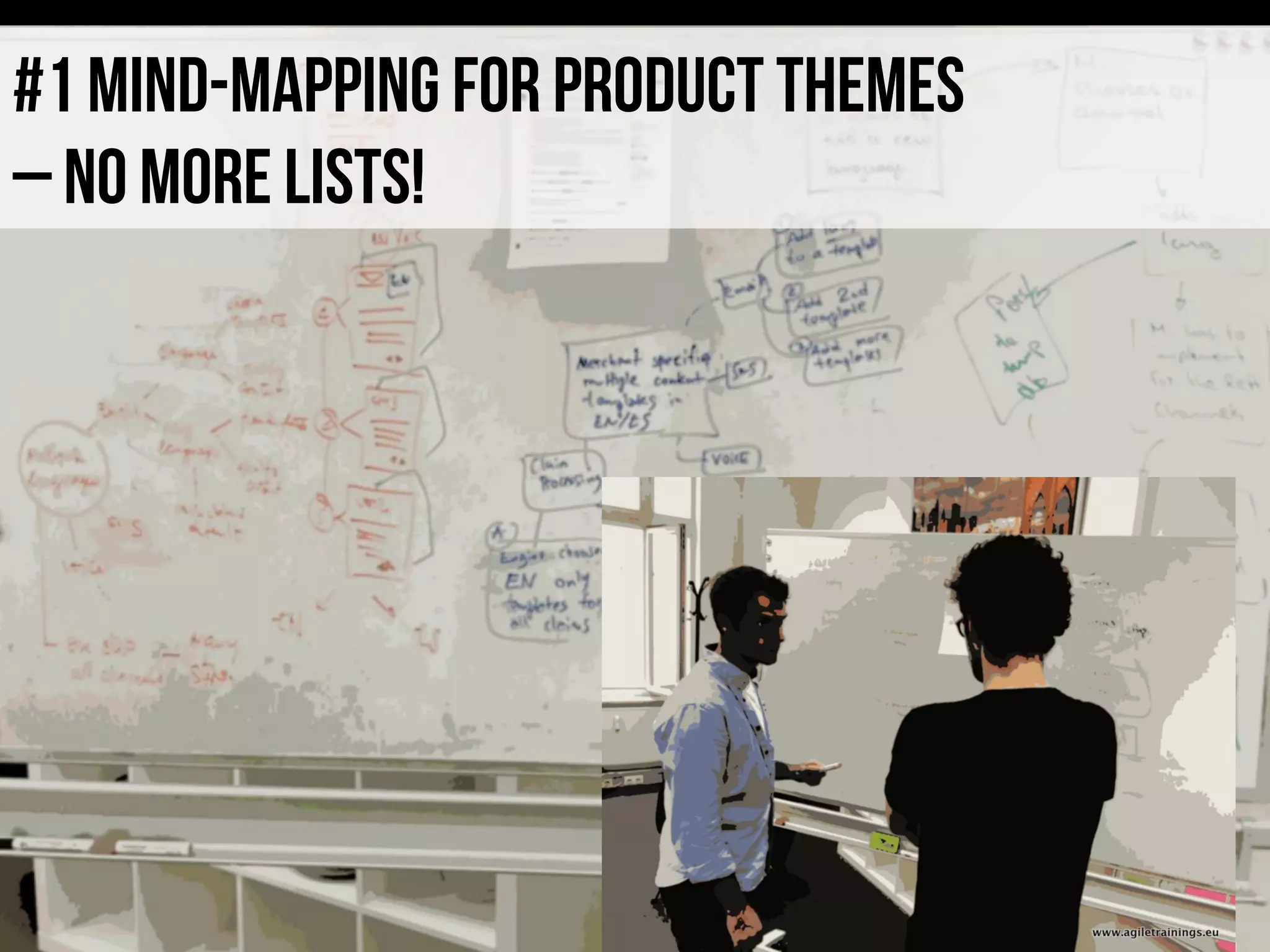 #1 mind-mapping for product themes
– no more lists!
 