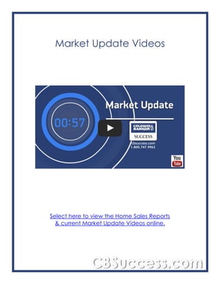 Market Update Videos
Select here to view the Home Sales Reports
& current Market Update Videos online.
 