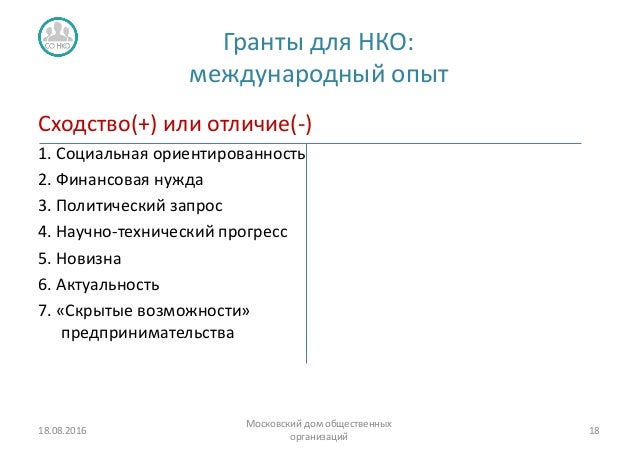 Нко гранты это