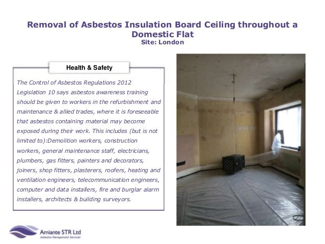 Removal Of Asbestos Insulation Board Ceiling Throughout A