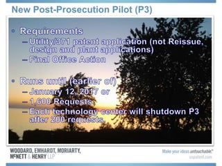 New Post-Prosecution Pilot (P3)
 