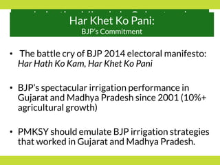 PMKSY: Implementation Pathways and Options (I)