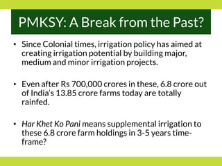 PMKSY: Implementation Pathways and Options (II)