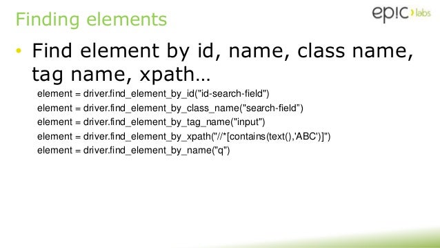2016 09-09 - Selenium Webdriver - Fundamentals Hands-on! 2016 09-09 - Selenium Webdriver - Fundamentals Hands-on!