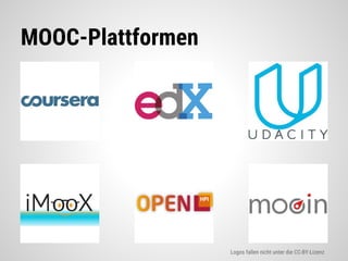 MOOC-Plattformen
Logos fallen nicht unter die CC-BY-Lizenz
 