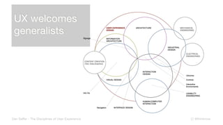 @thinknowDan Saffer - The Disciplines of User Experience
UX welcomes
generalists