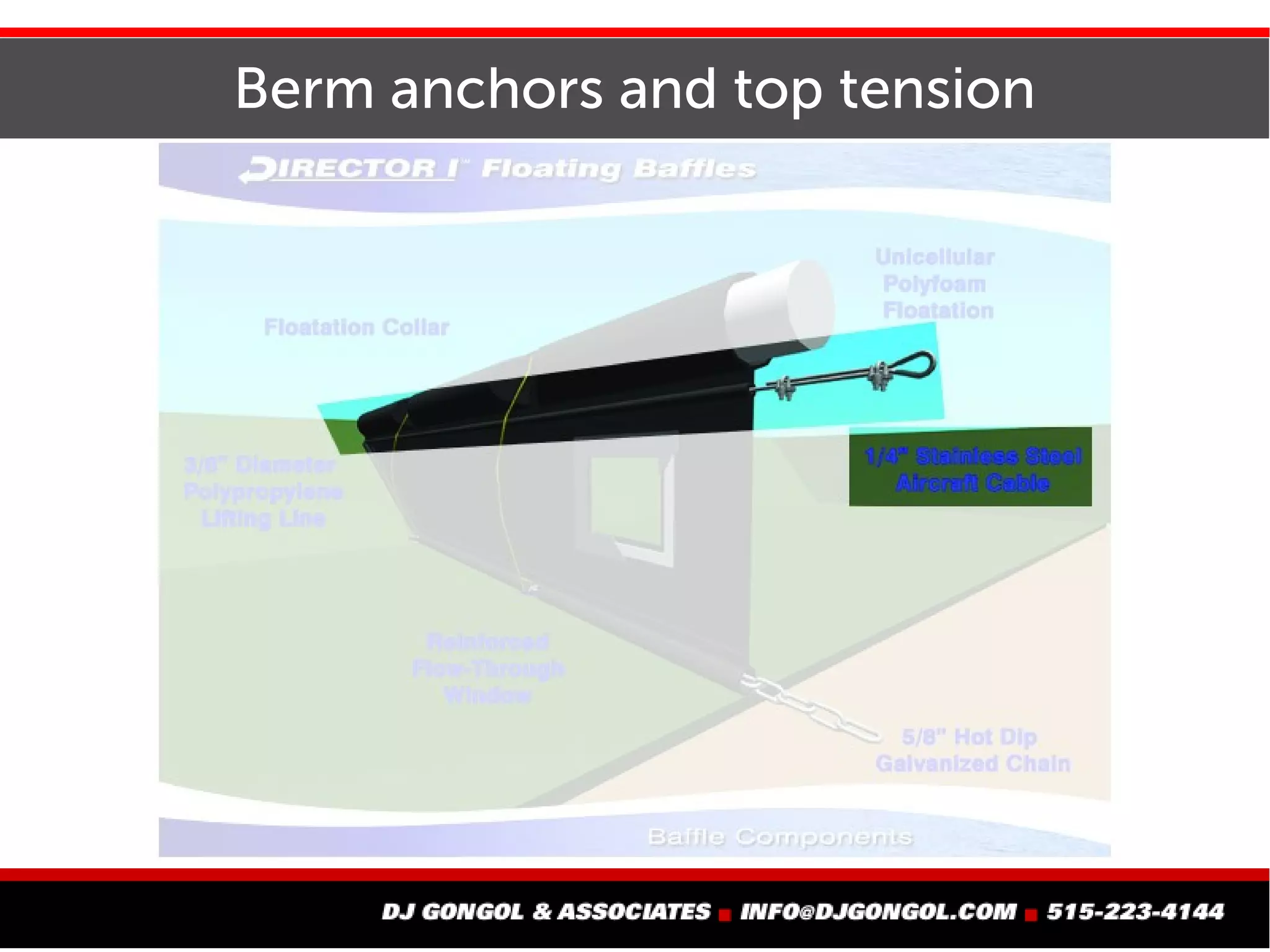 Berm anchors and top tension
 