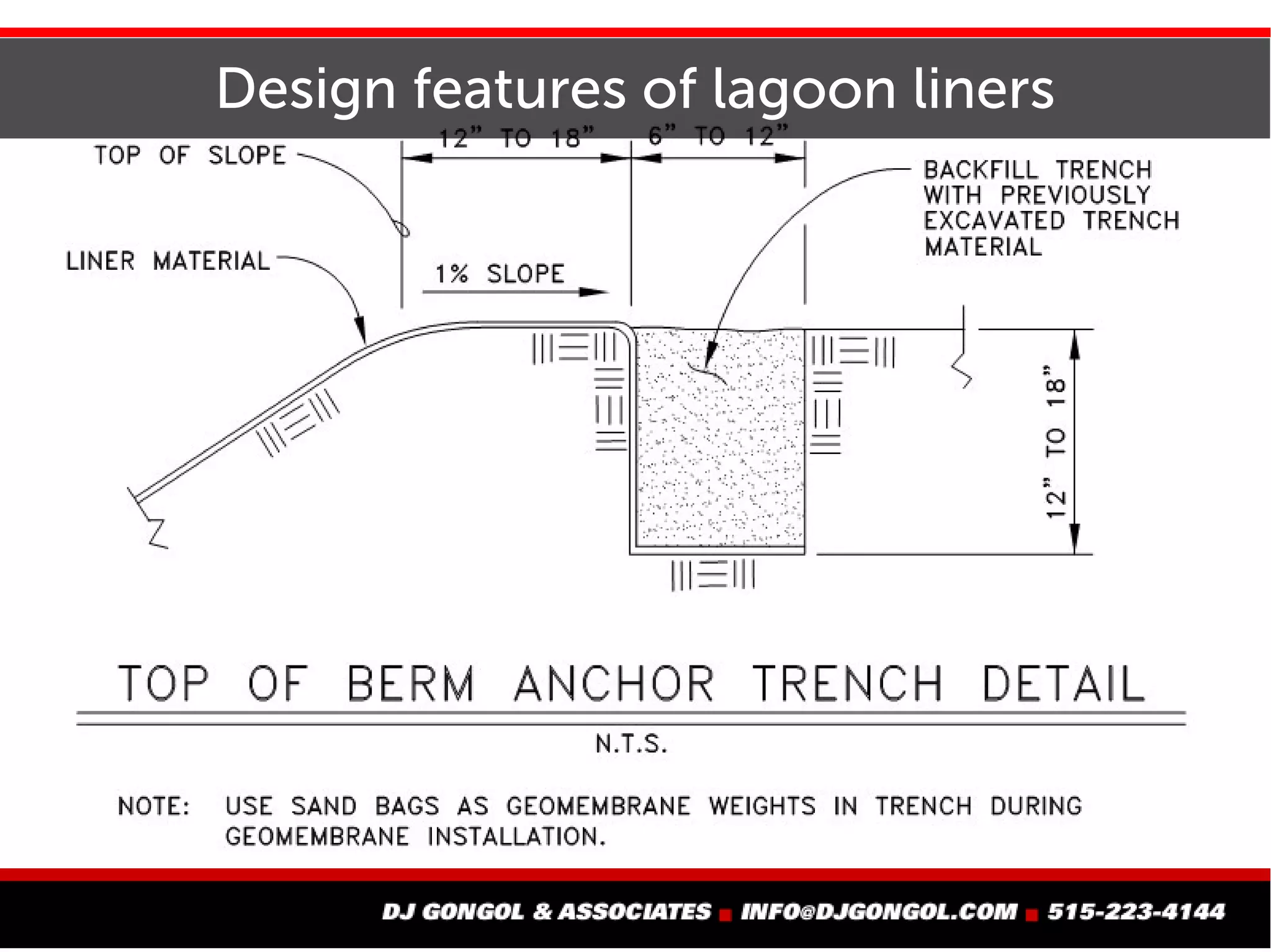 Design features of lagoon liners
 