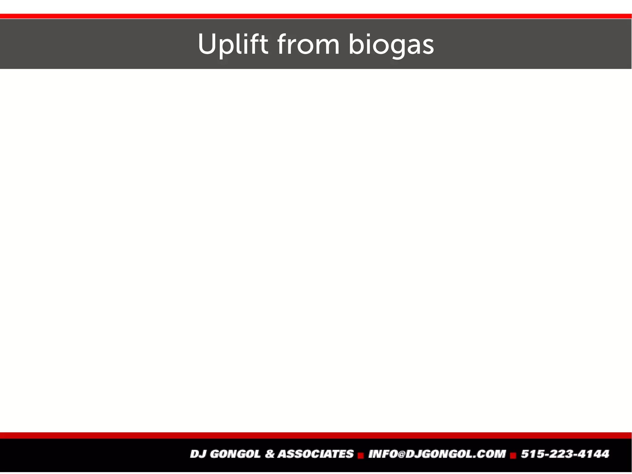 Uplift from biogas
 