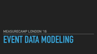 EVENT DATA MODELING
MEASURECAMP LONDON ‘16
 