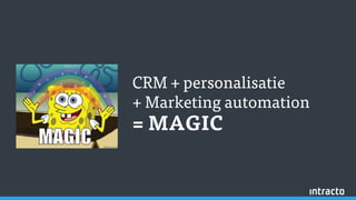CRM + personalisatie
+ Marketing automation
= MAGIC
 