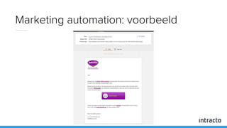 Marketing automation: voorbeeld
 