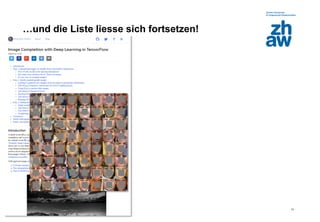 Zürcher Fachhochschule
13
…und die Liste liesse sich fortsetzen!
 