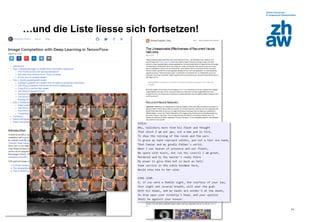 Zürcher Fachhochschule
14
…und die Liste liesse sich fortsetzen!
 