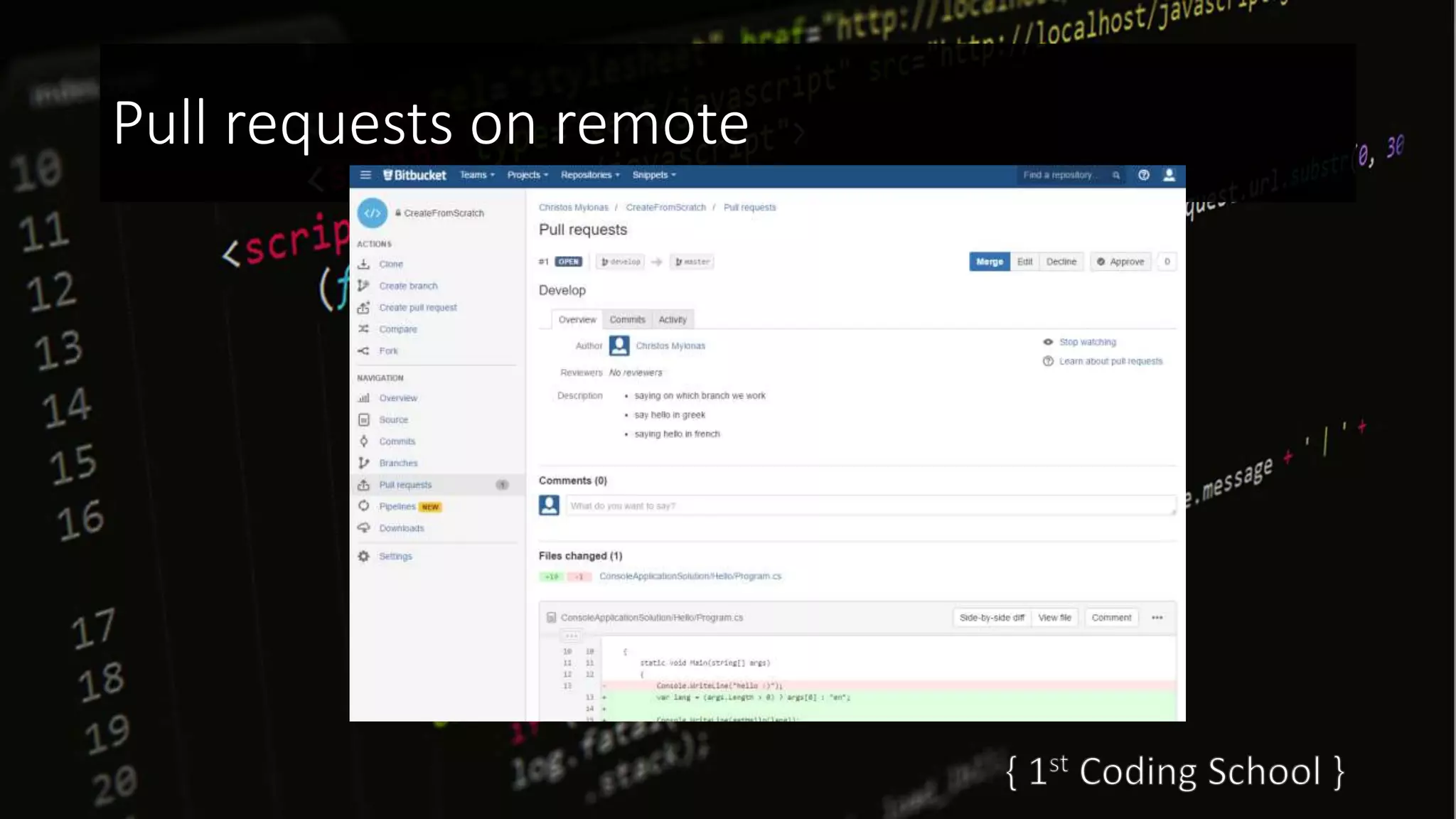 Pull requests on remote
 