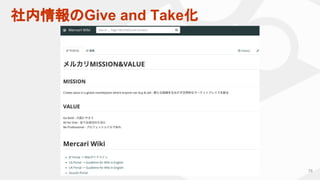 社内情報のGive and Take化
78
 