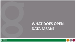 WHAT DOES OPEN
DATA MEAN?
 