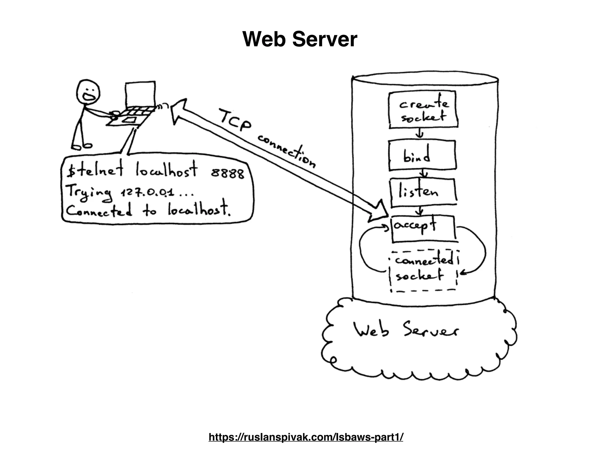 Web Server
https://ruslanspivak.com/lsbaws-part1/
 