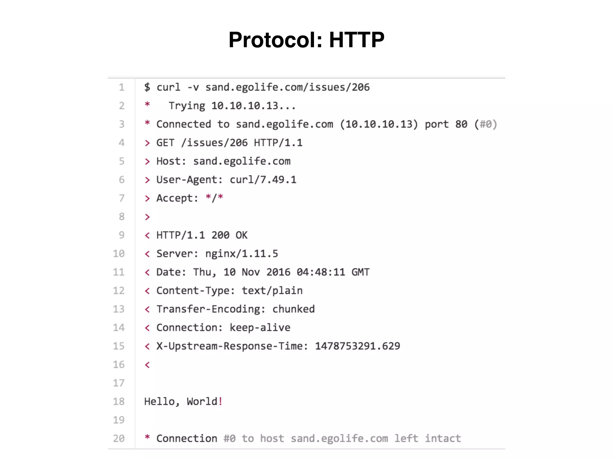 Protocol: HTTP
 