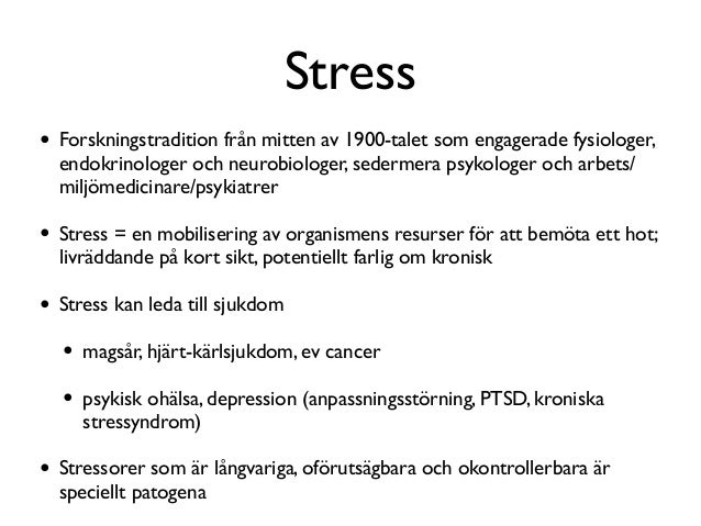 vad kan stress leda till