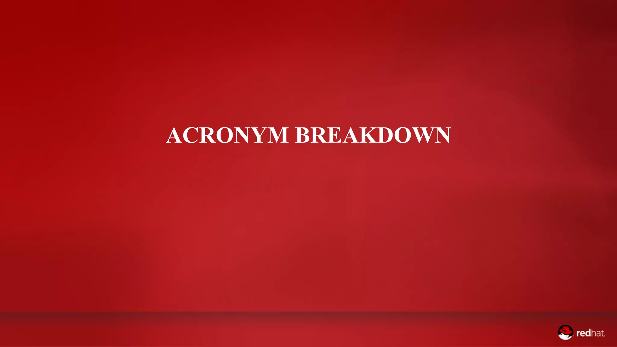 ADD NAME (View > Master > Slide master)
ACRONYM BREAKDOWN
 