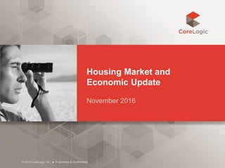 Housing Market and
Economic Update
November 2016
© 2016 CoreLogic, Inc. ■ Proprietary & Confidential
 