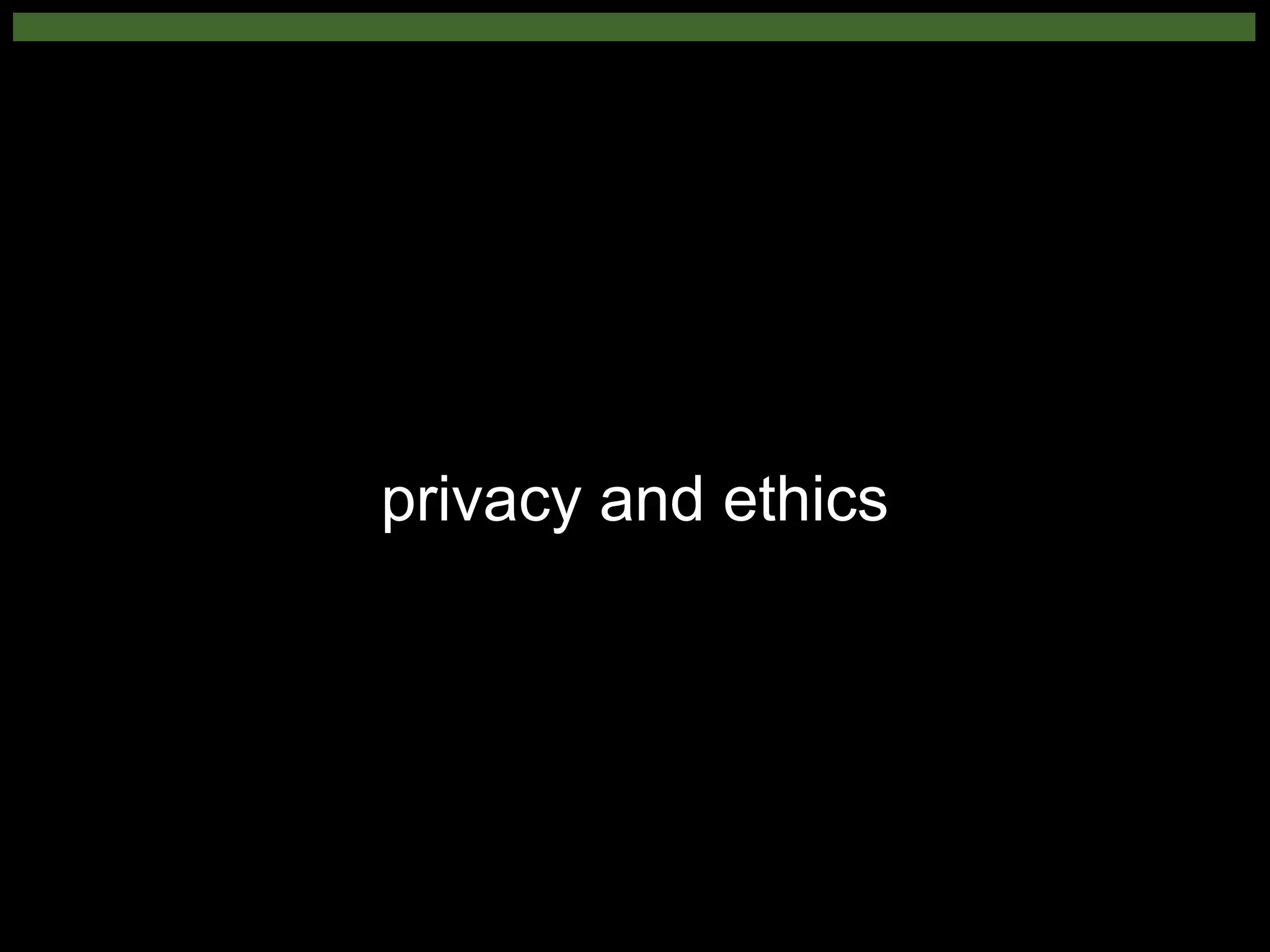 privacy and ethics
 