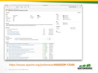 17 © Hortonworks Inc. 2011 – 2016. All Rights Reserved
https://issues.apache.org/jira/browse/HADOOP-13345
 