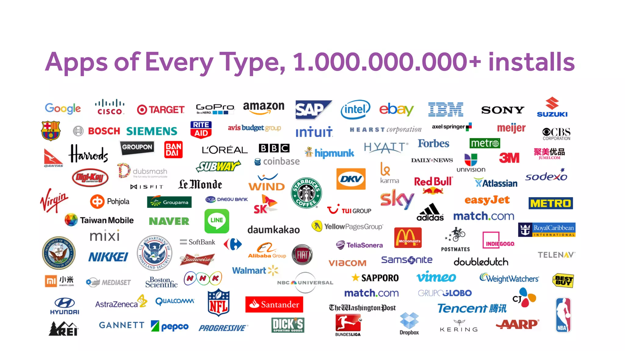 Apps of Every Type, 1.000.000.000+ installs
 