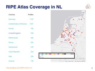 emile.aben@ripe.net | SurfNET | 2016-12-14 3
RIPE Atlas Coverage in NL
 