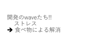 開発のwaveたち!!
ストレス
è ⾷べ物による解消
 