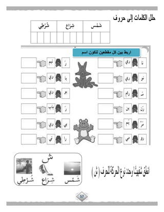 57
‫س‬ْ‫م‬َ‫ش‬‫اع‬َ‫ر‬ِ‫ش‬‫ي‬ِ‫ط‬ْ‫ر‬ُ‫ش‬
‫اسم‬ ‫لتكون‬ ‫مقطعين‬ ‫كل‬ ‫بين‬ ‫اربط‬
 