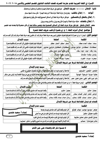 ‫ﻭﺍﻷﺩﺑﻲ‬ ‫ﺍﻟﻌﻠﻤﻲ‬ ‫ﻟﻠﻘﺴﻢ‬ ‫ﺍﻟﺜﺎﻧﻮﻱ‬ ‫ﺍﻟﺜﺎﻟﺚ‬ ‫ﻟﻠﺼﻒ‬ ‫ﺍﻟﺼﺮﻑ‬ ‫ﻣﻠﺰﻣﺔ‬ ‫ﺗﻘﺪﻡ‬ ‫ﺍﻟﻌﺮﺑﻴﺔ‬ ‫ﺍﻟﻠﻐﺔ‬ ‫ﰲ‬ ‫ﺍﻹﺳﺮﺍء‬٢٠١٥/٢٠١٦
‫ﺃ‬ ‫ﺇﻋ...