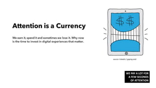 source: linkedin / gaping void
WE PAY A LOT FOR
A FEW SECONDS
OF ATTENTION
 