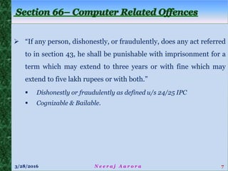 Cyber Crime & Law by Neeraj Aarora - Advocate-on-Record, Supreme Court,CISSP, FCMA, CISA, CEH, CFCE