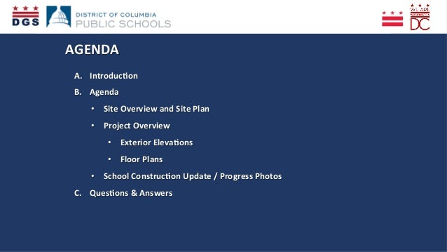 AGENDA	
  	
  
A.  Introduc<on	
  
B.  Agenda	
  
•  Site	
  Overview	
  and	
  Site	
  Plan	
  
•  Project	
  Overview	
 ...