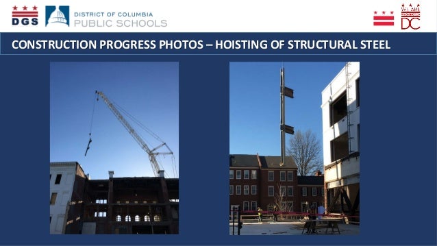  	
  CONSTRUCTION	
  PROGRESS	
  PHOTOS	
  –	
  HOISTING	
  OF	
  STRUCTURAL	
  STEEL	
  	
  
 