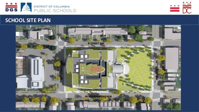  	
  SCHOOL	
  SITE	
  PLAN	
  
R	
  STREET	
  NW	
  
RESERVOIR	
  ROAD	
  NW	
  
35TH	
  STREET	
  NW	
  
36TH	
  STREET	...