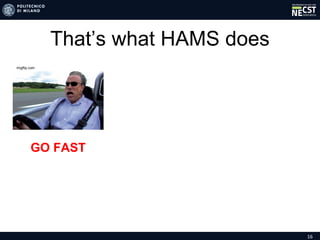 16
That’s what HAMS does
GO FAST
imgflip.com
 