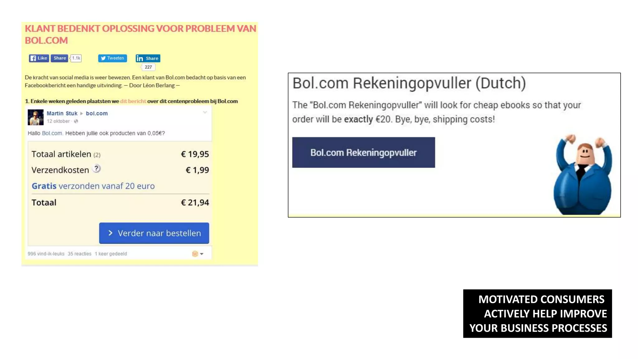 MOTIVATED CONSUMERS
ACTIVELY HELP IMPROVE
YOUR BUSINESS PROCESSES
 