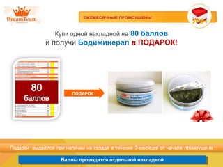 Баллы проводятся отдельной накладнойБаллы проводятся отдельной накладной
Купи одной накладной на 80 баллов
и получи Бодиминерал в ПОДАРОК!
ПОДАРОК
 