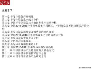 专注市场研究与调查
主要章节
第一章 半导体设备产业概述
第二章 半导体设备生产成本分析
第三章 中国半导体设备技术数据和生产基地分析
第四章 中国2011-2016年半导体设备不同地区、不同规格及不同应用的产量分
析
第五章 半导体设备消费量及消费额的地区分析
第六章 中国2011-2016年半导体设备产供销需市场分析
第七章 半导体设备主要企业分析
第八章 价格和利润率分析
第九章 半导体设备销售渠道分析
第十章 中国2016-2021年半导体设备发展趋势
第十一章 半导体设备产业链供应商及联系方式
第十二章 半导体设备新项目可行性分析
第十三章 中国半导体设备产业研究总结
 