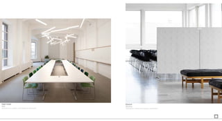 Halo lineal
Vibia
Desorden en su diseño, uniformidad en iluminación.
Doremi
Abstracta
Separadores móviles para espacios polivalentes.
 