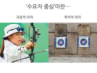 ‘수요자 중심’이란…
과정적 의미 목적적 의미
 