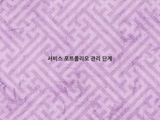 서비스 포트폴리오 관리 단계
 